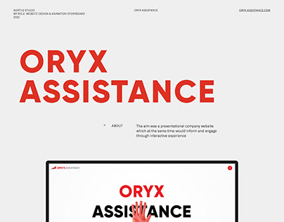 Oryx Assistance website design