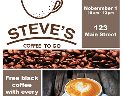 Steve's Coffee Shop (Flyer Layout Design)