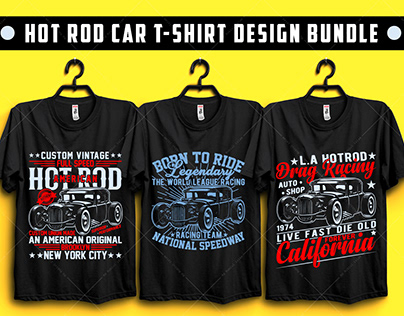 Hotrod Car T-shirt design, vintage t-shirt design