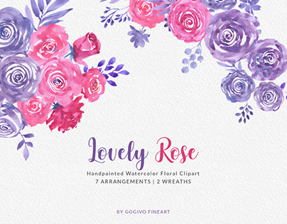 Lovely Rose - Watercolor Floral Clipart Collection