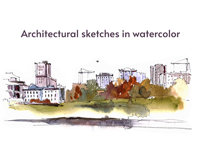 Architectural sketches in watercolor