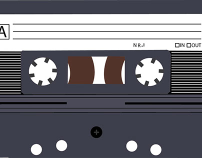 vintage cassette tape illistration