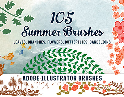 Summer Brushes - Vector Brushes for Adobe Illustrator