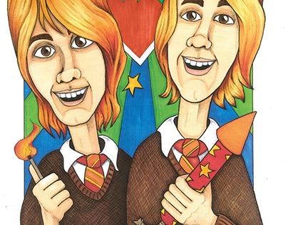 Weasley Twins caricature