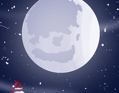 Snow man in polar region illustration