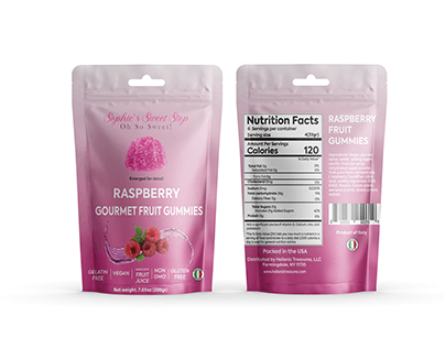 Raspberry Dried Fruits Pouch Design