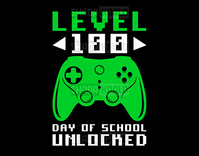Level 100 Days of School Unlocked - Retro Gamer Shirt