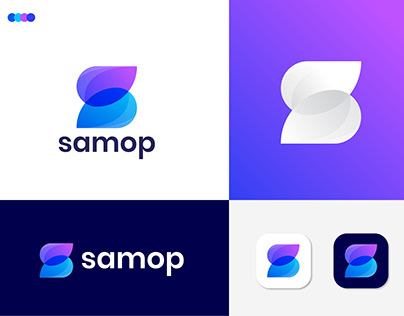 Modern S letter logo design for samop