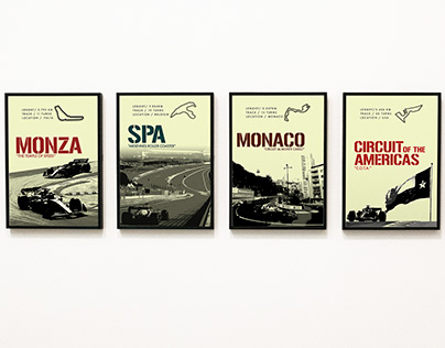 Project thumbnail - Formula 1 Iconic Circuits, Poster Designs