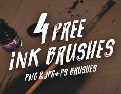 4 Free Ink Brushes! (PNG&JPG+PS BRUSHES)