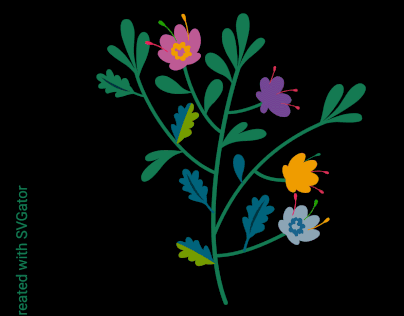 Animated floral element w. SVGator