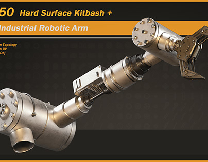 150 Hard Surface Kitbash + 1 Industrial Robotic Arm