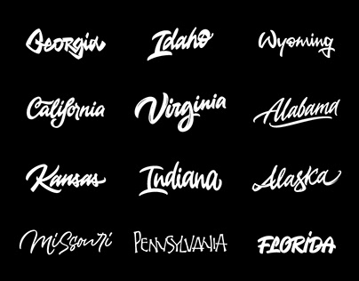 50 U.S states lettering