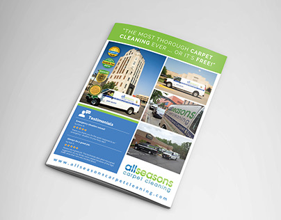 Prominent carpet cleaning company brochure