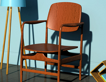 3D Wooden Chair Model