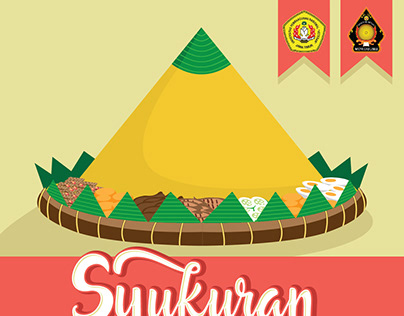 Poster Syukuran (Tumpeng Nasi Kuning) Indonesian food