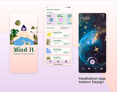 Mind It: Meditation App - Motion Design UI Design