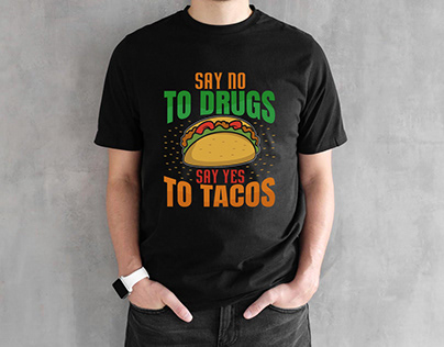 Tacos T-shirt Design With Free T-shirt Mockup