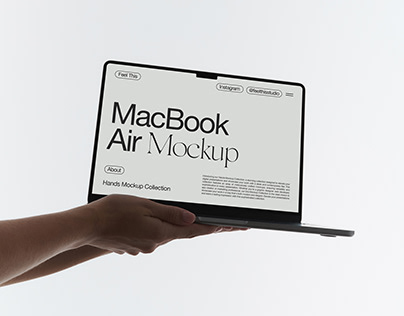 MacBook Air M2 with Hand Mockups | Apple Mockups