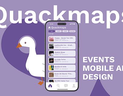 Quackmaps - Events mobile app design