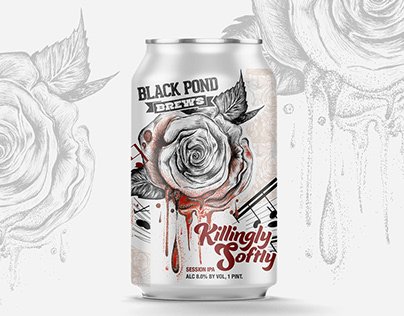 Bleeding Rose Beer Label Design