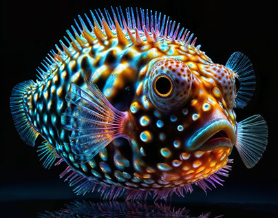 Semi-abstract pufferfish