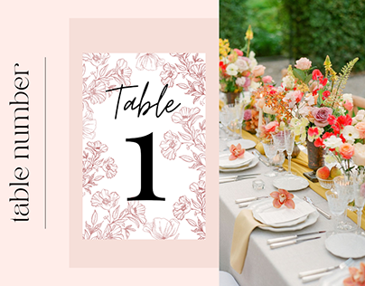 Table number set