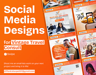 Social Media Designs for Vintage Travel Consult