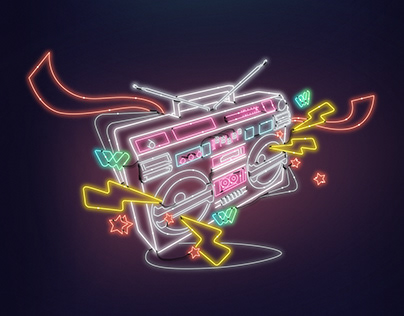 Neon illustrations - for Webvid brand values