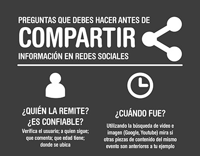 Flyer informativo sobre Información en Redes Sociale