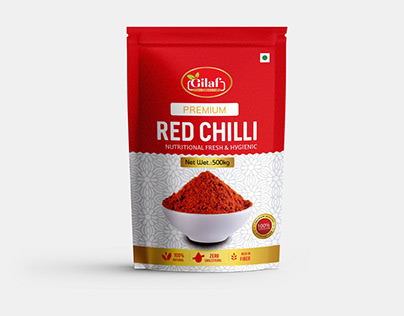 Kasmiri Red Chilli Powder Pouch Design
