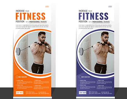 Gym roll up banner template