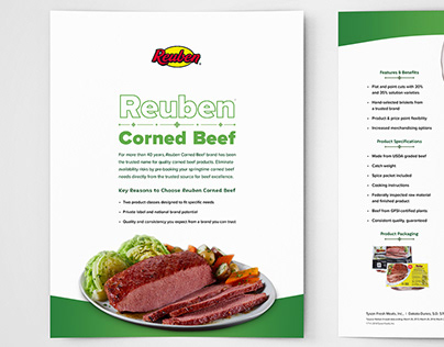 Reuben Corned Beef Sell Sheet