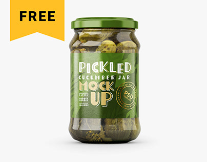 Free Pickled Cucumber Jar Mockup Set