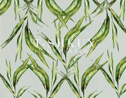 SEAMLESS PATTERN WITH PALM LEAVES ILLUSTRATION