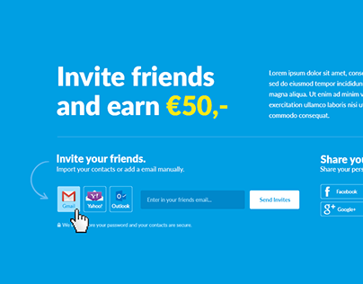 Invite a friend - webpage + Flowchart example