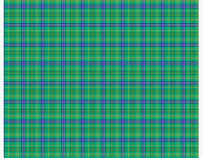 Twill plaid pattern with navy blue, yellow and green,