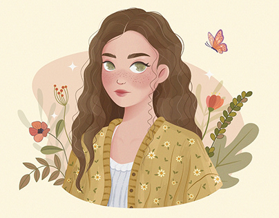 Beautiful Girl Like Flower | Illustration Design