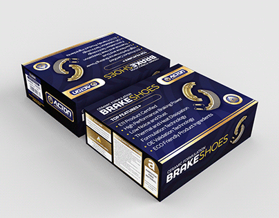 Brake Shoes Box Packaging Design
