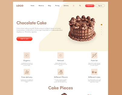 UX/UI design of cake website