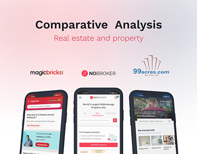 Comparative Analysis magicbricks, nobroker and 99acres