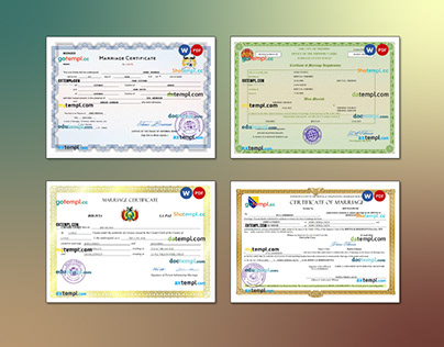 Benin,Bolivia certificate templates