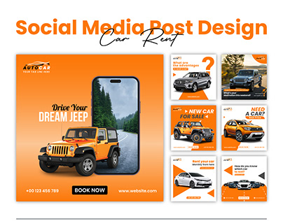 Social Media Post Design For Car Rent Business