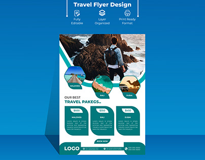 Professional Modern Travel Flyer Design Template