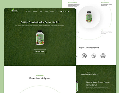 Natural Super Green Website Design
