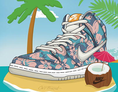 Sneaker illustration Nike SB dunk Hawaii