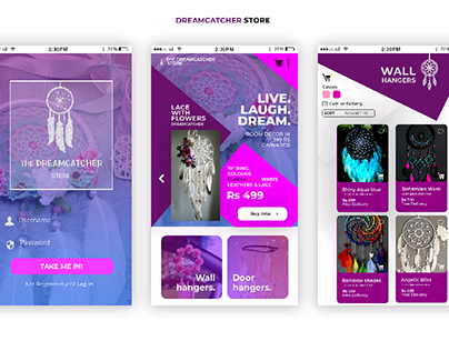 Dreamcatcher Online business. App design.
