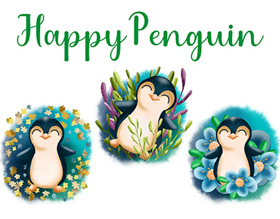 Happy Penguin Illustration