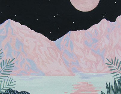 Pink mountain- triptych