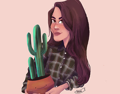 GIRL AND HER CACTUS 🌵